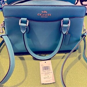 VGUC Coach Leather Darcie Crossbody Gorgeous Teal Blue color $424